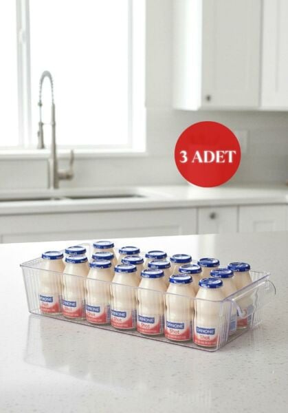 Okyanus Home 3 Adet Kapaksız Midi Buzdolabı Organizeri ve Saklama Kabı 2250ML