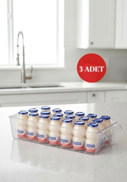 Okyanus Home 3 Adet Kapaksız Midi Buzdolabı Organizeri ve Saklama Kabı 2250ML