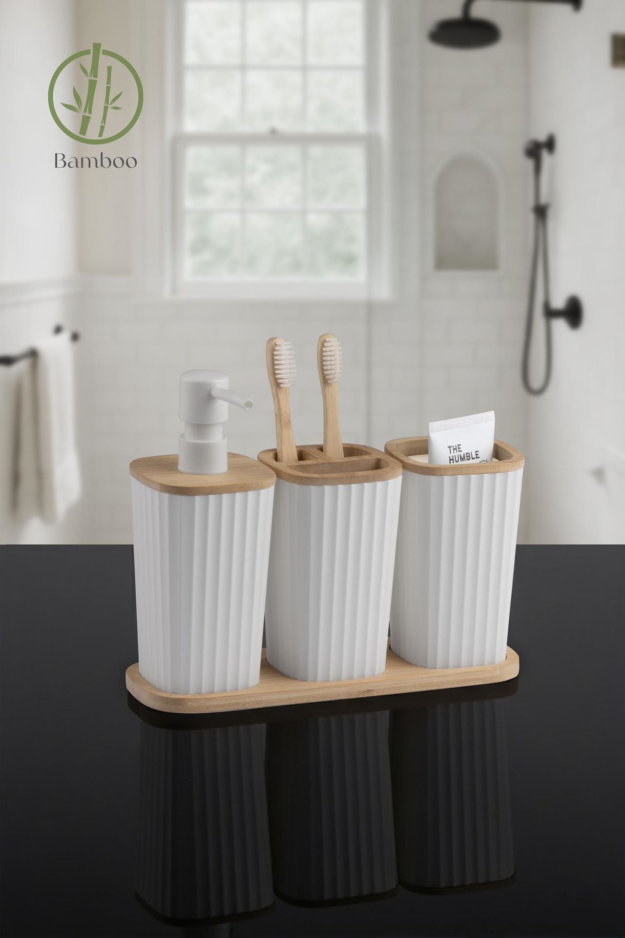 Okyanus Home Safir Bambu 3'lü Set Beyaz