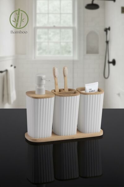 Okyanus Home Safir Bambu 3'lü Set Beyaz