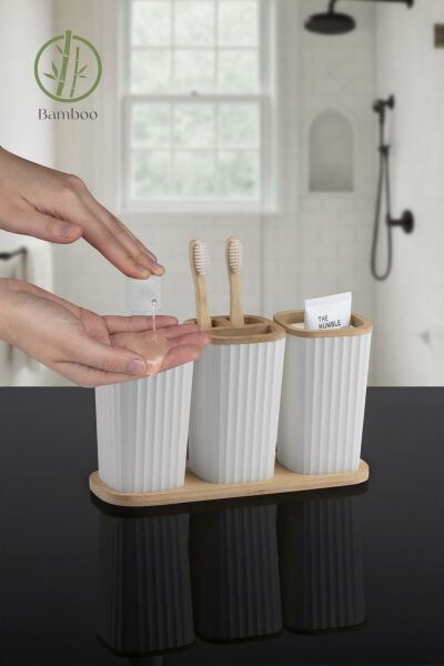 Okyanus Home Safir Bambu 3'lü Set Beyaz