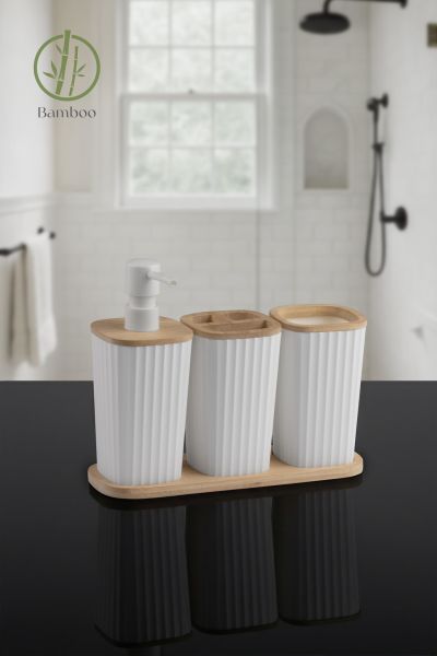 Okyanus Home Safir Bambu 3'lü Set Beyaz