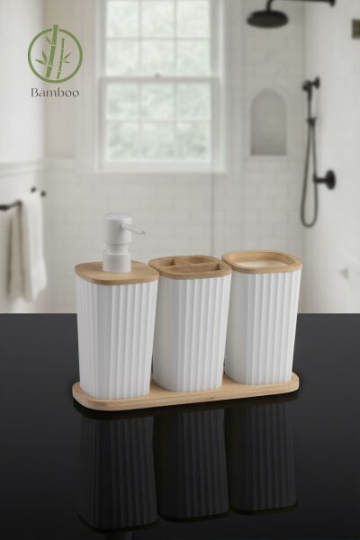 Okyanus Home Safir Bambu 3'lü Set Beyaz