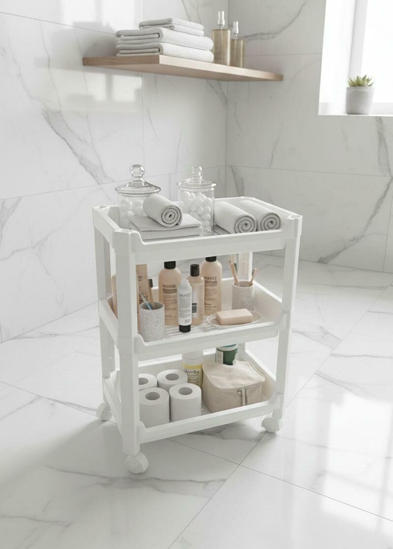 Okyanus Home 3 Katlı Tekerlekli Geniş Banyo-Mutfak Düzenleyici