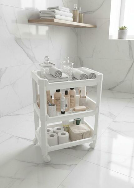 Okyanus Home 3 Katlı Tekerlekli Geniş Banyo-Mutfak Düzenleyici