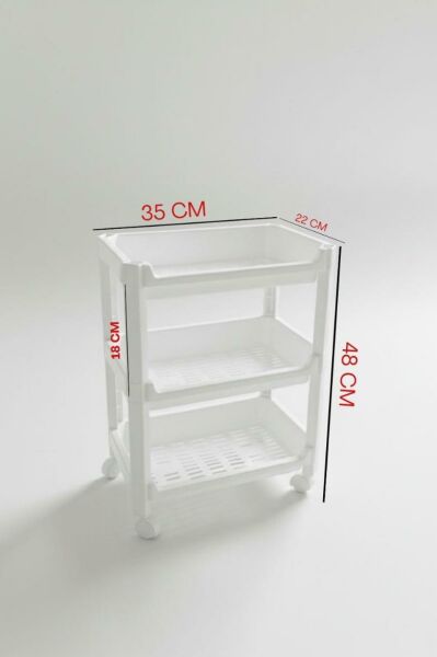 Okyanus Home 3 Katlı Tekerlekli Geniş Banyo-Mutfak Düzenleyici