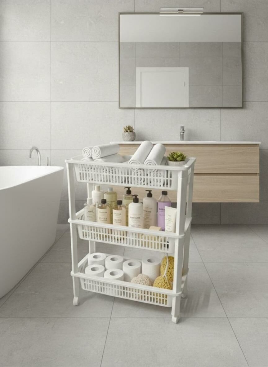 Okyanus Home 3 Katlı Tekerlekli Basic Banyo-Mutfak Düzenleyici