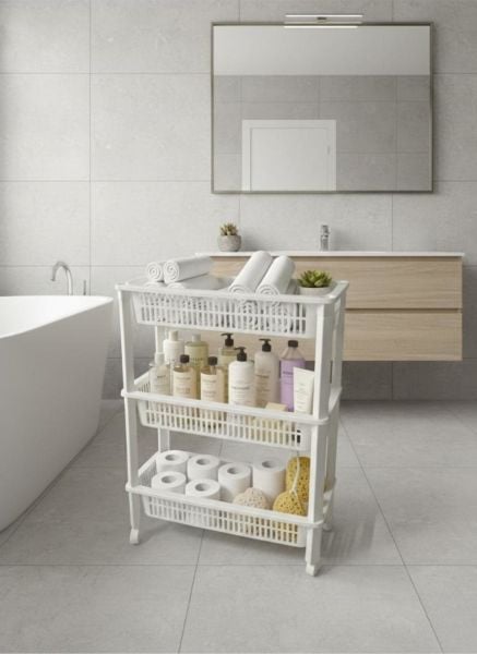Okyanus Home 3 Katlı Tekerlekli Basic Banyo-Mutfak Düzenleyici