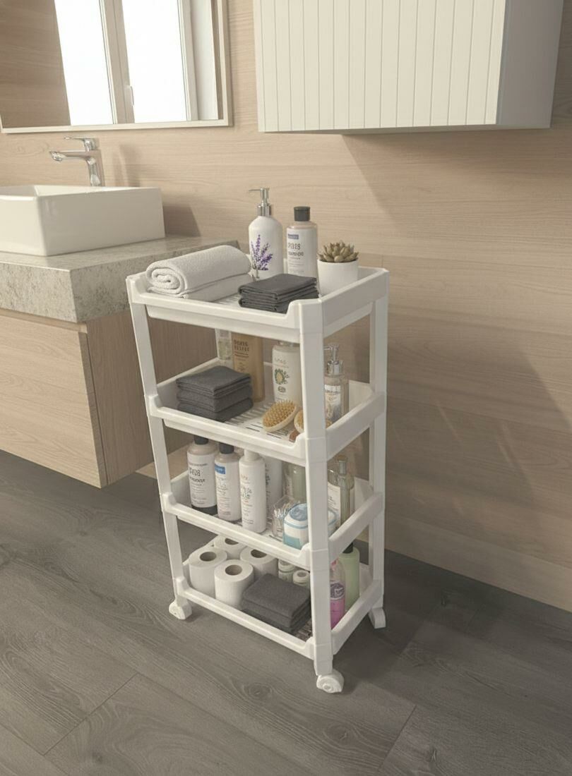 Okyanus Home 4 Katlı Tekerlekli Geniş Banyo-Mutfak Düzenleyici