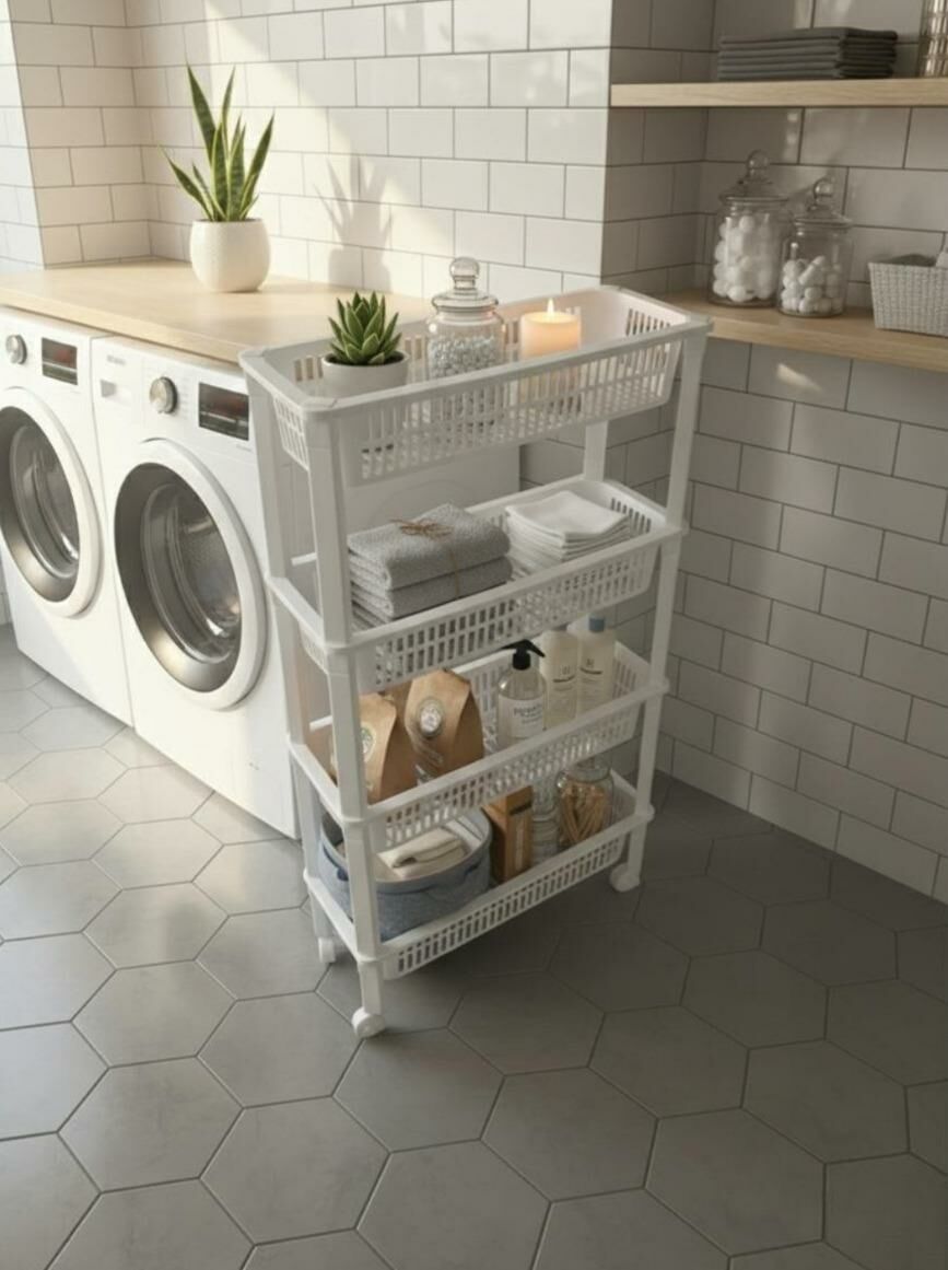 Okyanus Home 4 Katlı Tekerlekli Basic Banyo-Mutfak Düzenleyici