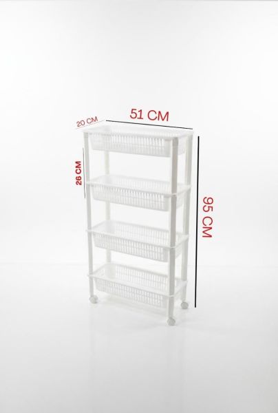 Okyanus Home 4 Katlı Tekerlekli Basic Banyo-Mutfak Düzenleyici