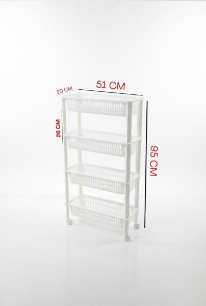 Okyanus Home 4 Katlı Tekerlekli Basic Banyo-Mutfak Düzenleyici