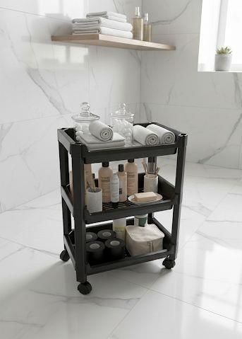 Okyanus Home 3 Katlı Tekerlekli Geniş Düzenleyici  Siyah