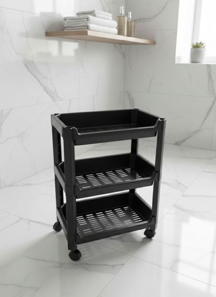 Okyanus Home 3 Katlı Tekerlekli Geniş Düzenleyici  Siyah