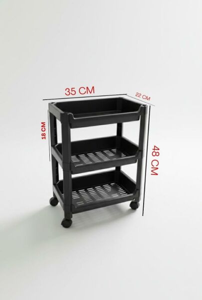 Okyanus Home 3 Katlı Tekerlekli Geniş Düzenleyici  Siyah