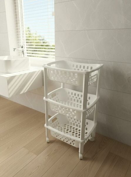 Okyanus Home Multi  3 Katlı Tekerlekli Banyo-Mutfak Düzenleyici