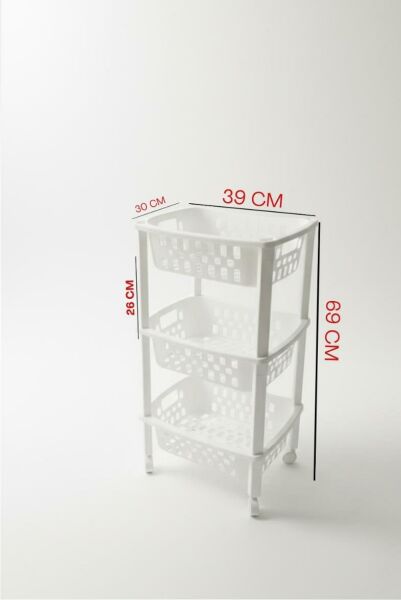 Okyanus Home Multi  3 Katlı Tekerlekli Banyo-Mutfak Düzenleyici