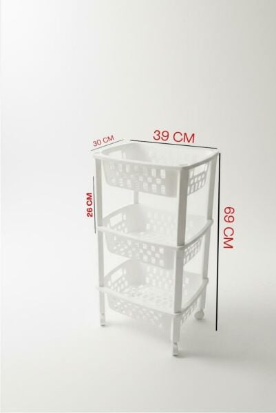 Okyanus Home Multi  3 Katlı Tekerlekli Banyo-Mutfak Düzenleyici