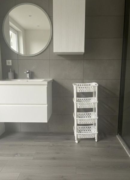Okyanus Home Multi 4 Katlı Tekerlekli Banyo-Mutfak Düzenleyici Beyaz