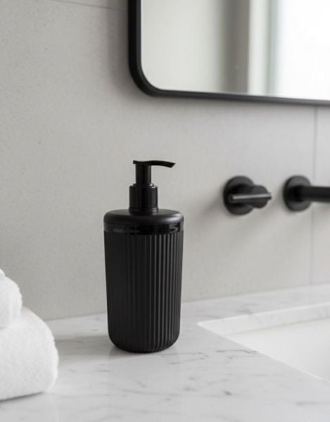 Okyanus Home Linea Siyah Yuvarlak Çizgili Sıvı Sabunluk