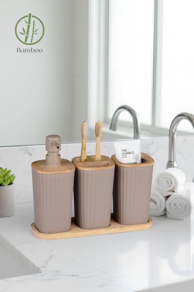 Okyanus Home Safir Bambu 3'lü Set Vizon