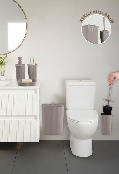 Okyanus Home Yapışkanlı  Safir Vizon 5'li Banyo Seti