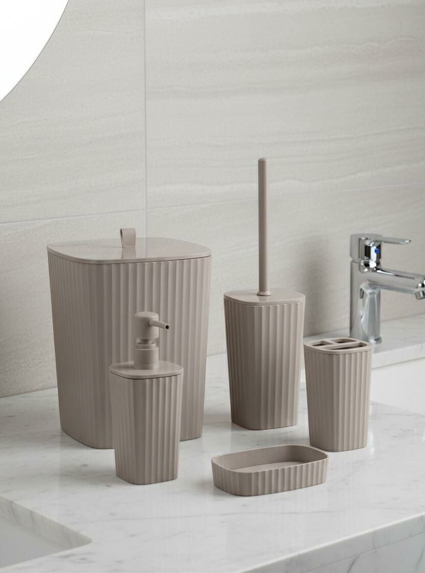 Okyanus Home Yapışkanlı  Safir Vizon 5'li Banyo Seti