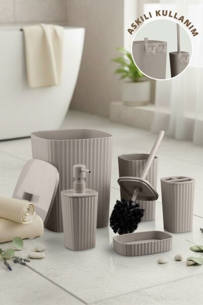 Okyanus Home Yapışkanlı  Safir Vizon 5'li Banyo Seti