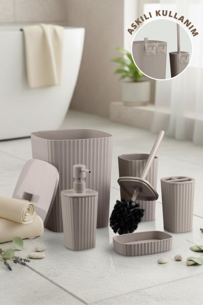 Okyanus Home Yapışkanlı  Safir Vizon 5'li Banyo Seti