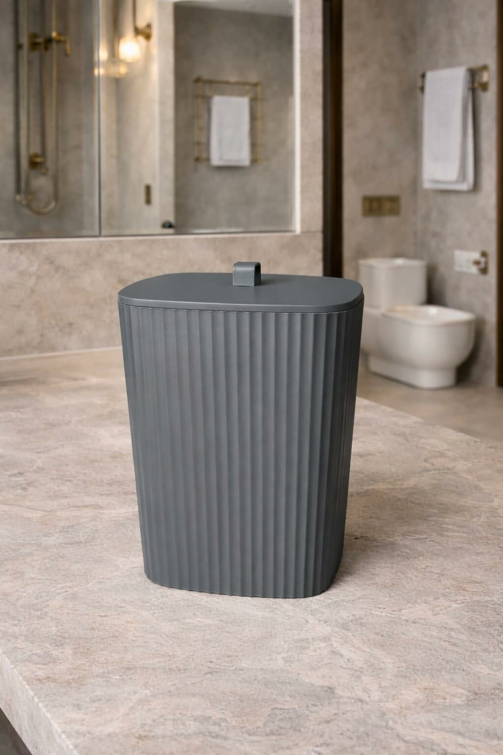 Okyanus Home Safir Yapışkanlı Asılabilir Çöp Kovası Antrasit