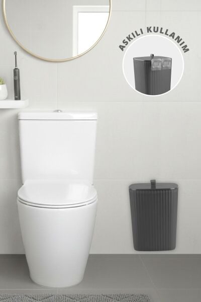 Okyanus Home Safir Yapışkanlı Asılabilir Çöp Kovası Antrasit