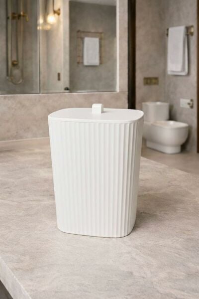 Okyanus Home Safir Yapışkanlı Asılabilir Çöp Kovası Beyaz