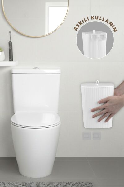 Okyanus Home Safir Yapışkanlı Asılabilir Çöp Kovası Beyaz