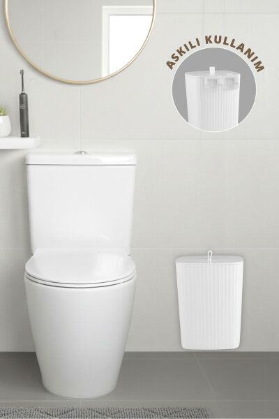 Okyanus Home Safir Yapışkanlı Asılabilir Çöp Kovası Beyaz