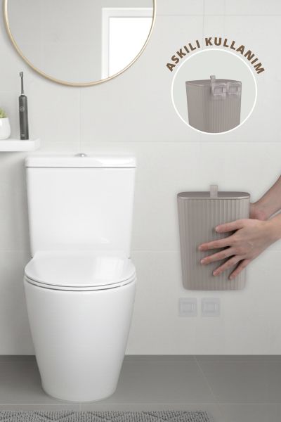 Okyanus Home Safir Yapışkanlı Asılabilir Çöp Kovası Vizon