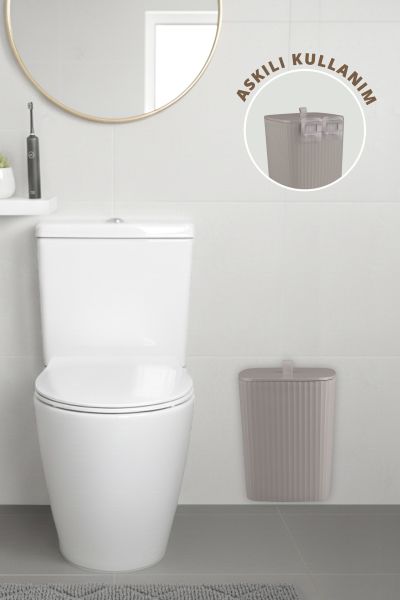 Okyanus Home Safir Yapışkanlı Asılabilir Çöp Kovası Vizon