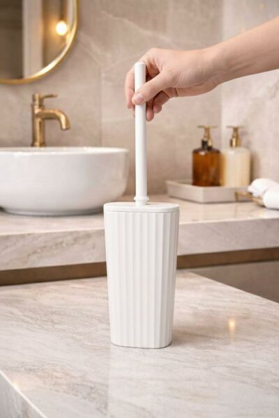 Okyanus Home Safir  Kendinden yapışkanlı Wc Fırçalık Beyaz