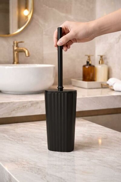 Okyanus Home Safir  Kendinden yapışkanlı Wc Fırçalık Siyah