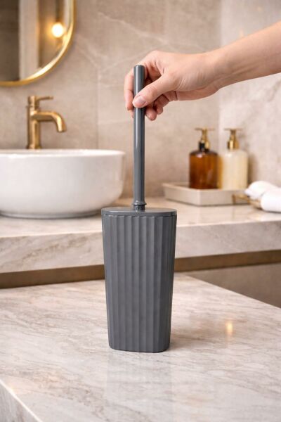 Okyanus Home Safir  Kendinden yapışkanlı Wc Fırçalık Antrasit