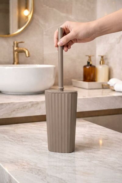 Okyanus Home Safir  Kendinden yapışkanlı Wc Fırçalık Vizon