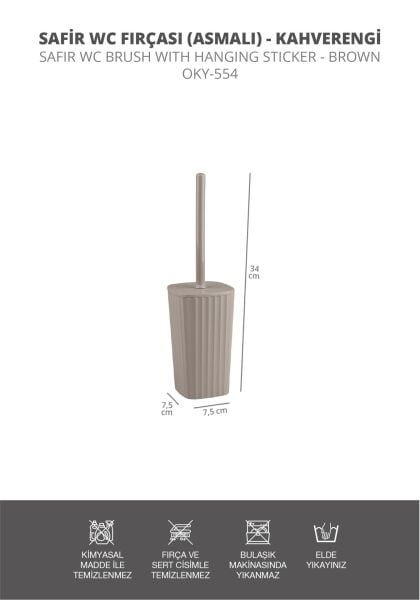 Okyanus Home Safir  Kendinden yapışkanlı Wc Fırçalık Vizon