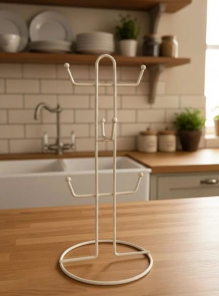 Okyanus Home Krem Rengi Kupa ve Fincan Askılığı