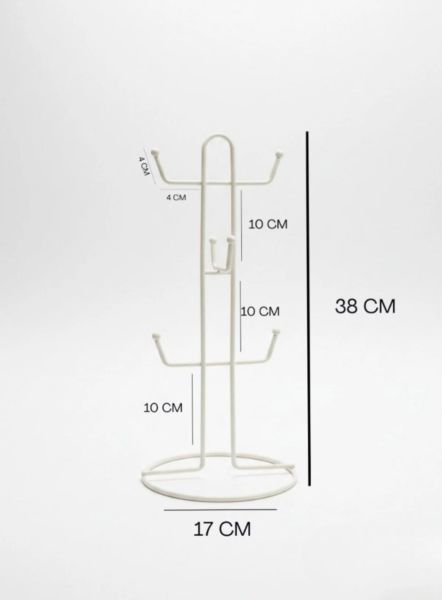 Okyanus Home Krem Rengi Kupa ve Fincan Askılığı