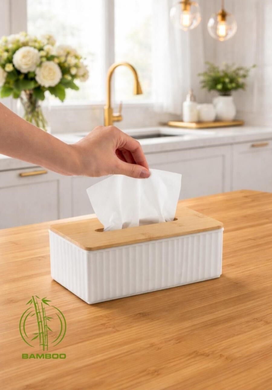 Okyanus Home Bambu Kapaklı Peçetelik