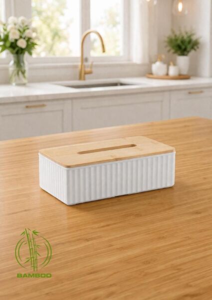 Okyanus Home Bambu Kapaklı Peçetelik