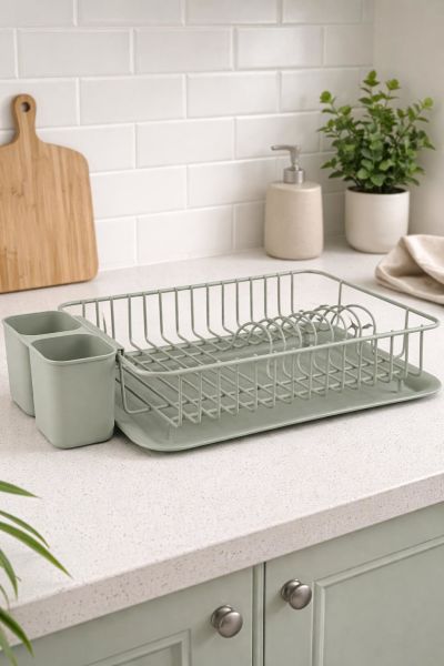 Okyanus Home Yeşil Tek Katlı Modern Tabaklık - Bulaşıklık