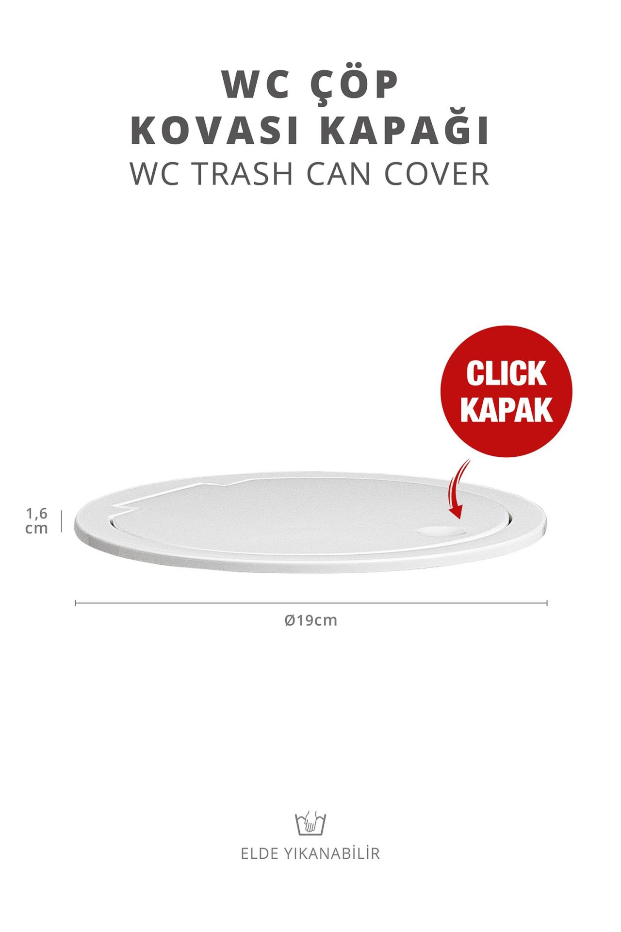 Okyanus Home Beyaz Yuvarlak Yedek Çöp Kovası Kapağı