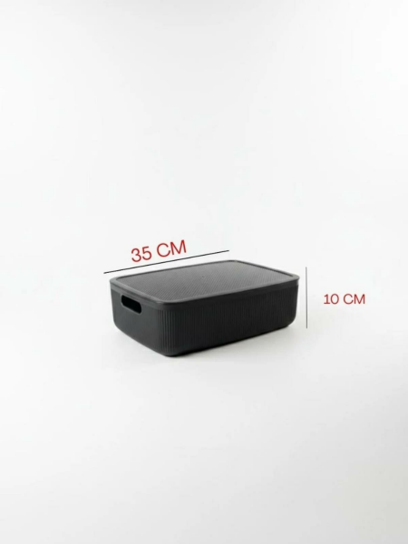 Okyanus Home Linea Smart Box Siyah 4,5 Lt 2 Adet Kapaklı Çok Amaçlı Saklama Kutusu