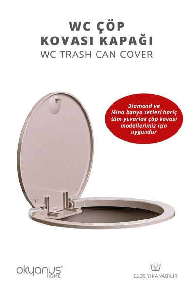 Okyanus Home Vizon Yuvarlak Yedek Çöp Kovası Kapağı