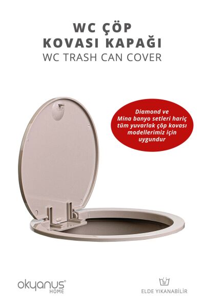 Okyanus Home Vizon Yuvarlak Yedek Çöp Kovası Kapağı